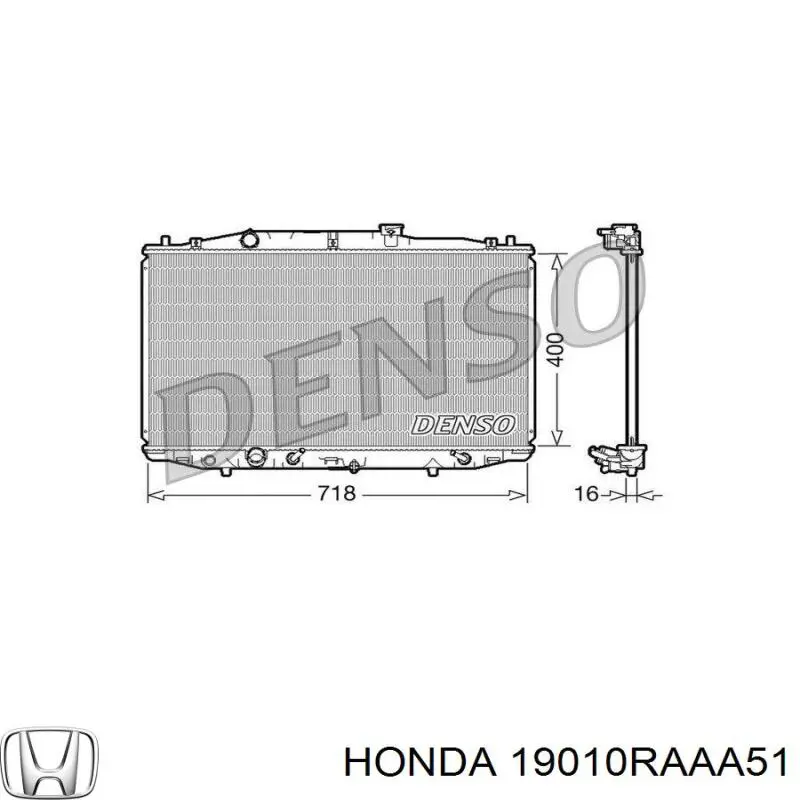 19010RAAA51 Honda Радіатор охолодження двигуна