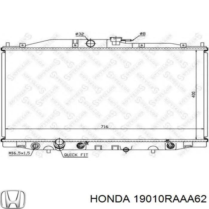 19010RAAA62 Honda Радіатор охолодження двигуна