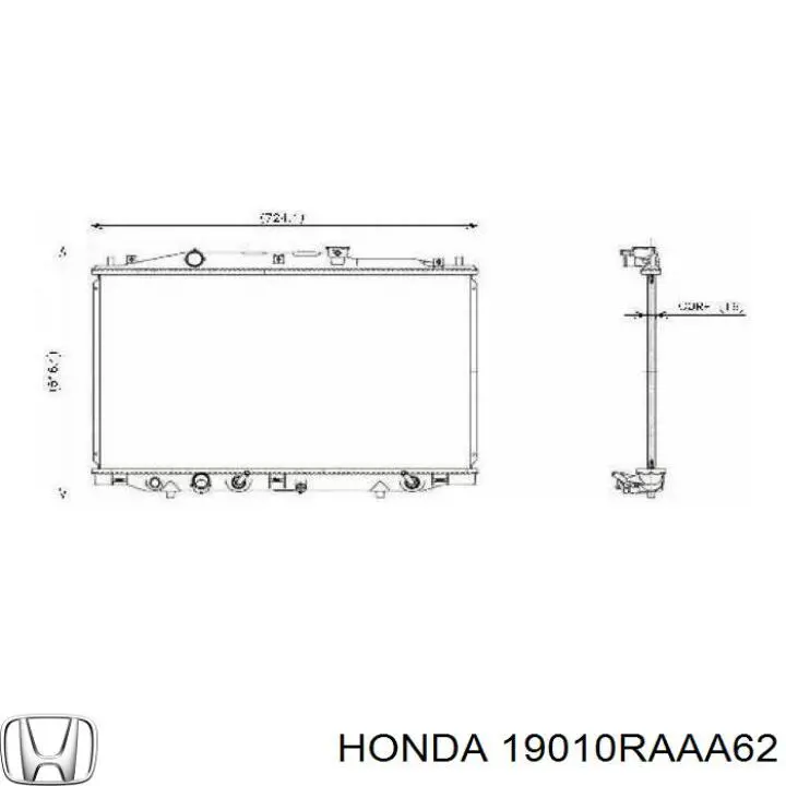 Радіатор основний Honda 19010RAAA62 ціна, від 53.29 USD