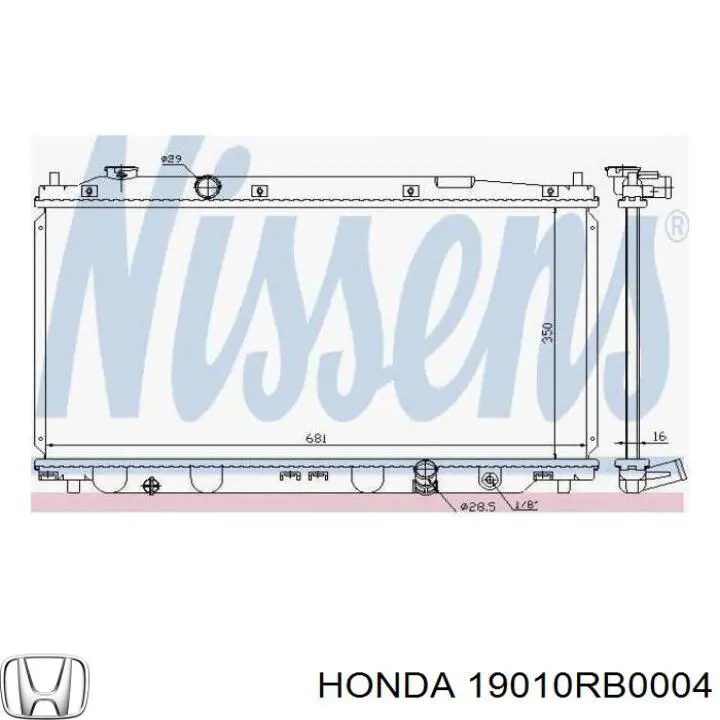 Купити 19010RB0004 Honda Радіатор двигуна