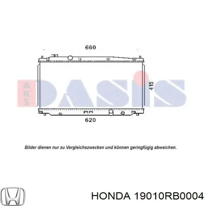 19010RB0004 Honda Радіатор охолодження двигуна