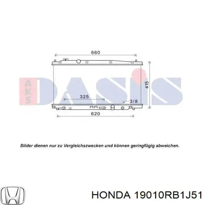 Радіатор основний Honda 19010RB1J51 ціна, від 92.61 USD