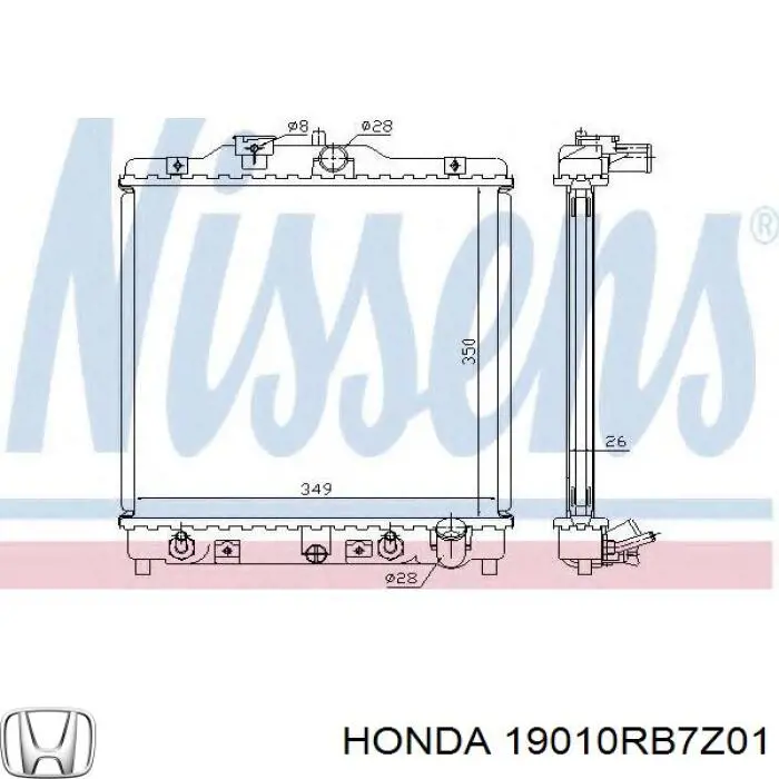 Радіатор основний Honda 19010RB7Z01 ціна, від 60.59 USD
