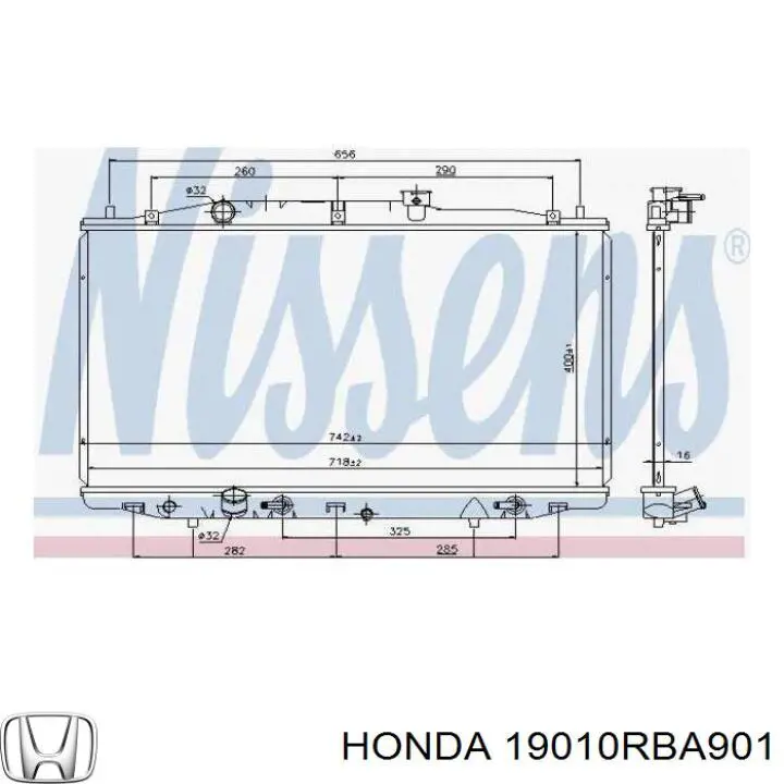 Радіатор основний Honda 19010RBA901 ціна, від 98.27 USD