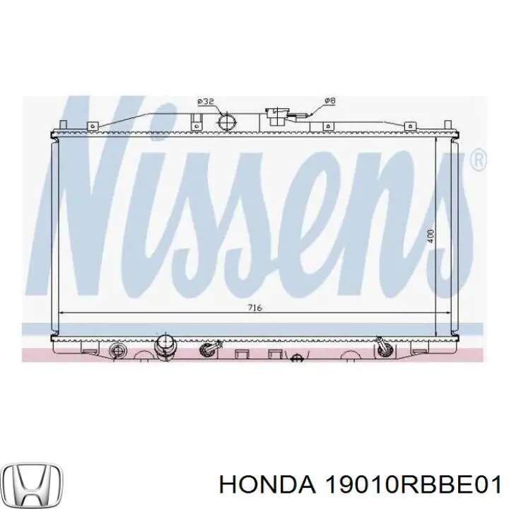 Радіатор основний Honda 19010RBBE01 ціна, від 110.16 USD