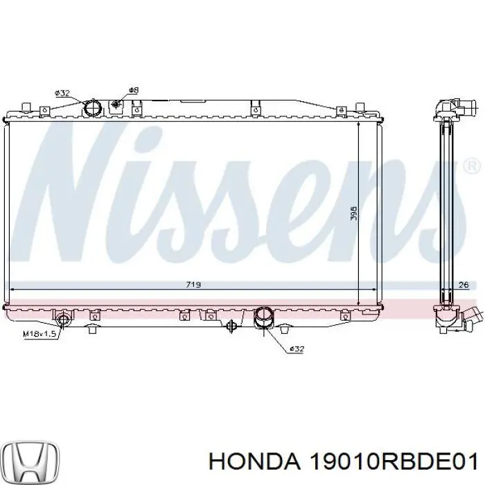 Купити 19010RBDE01 Honda Радіатор двигуна