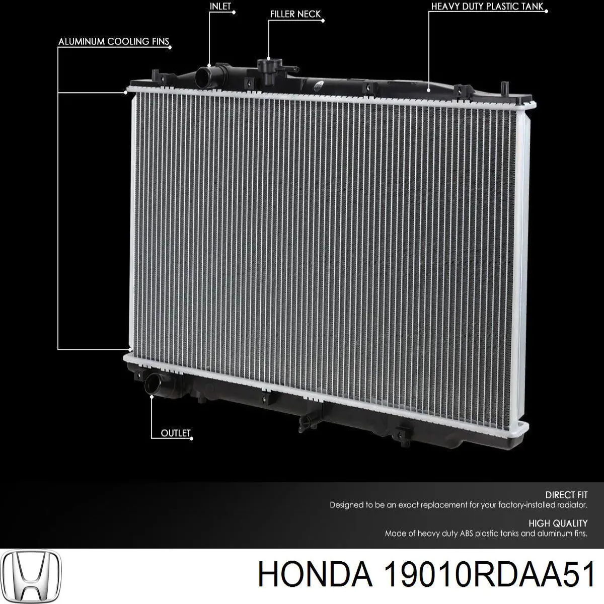 19010RDAA51 Honda радіатор охолодження двигуна