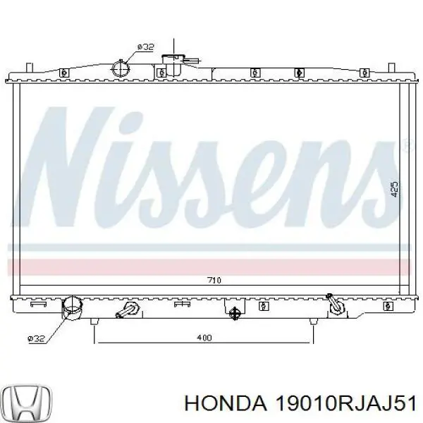 Радіатор основний Honda 19010RJAJ51 ціна, від 174.65 USD