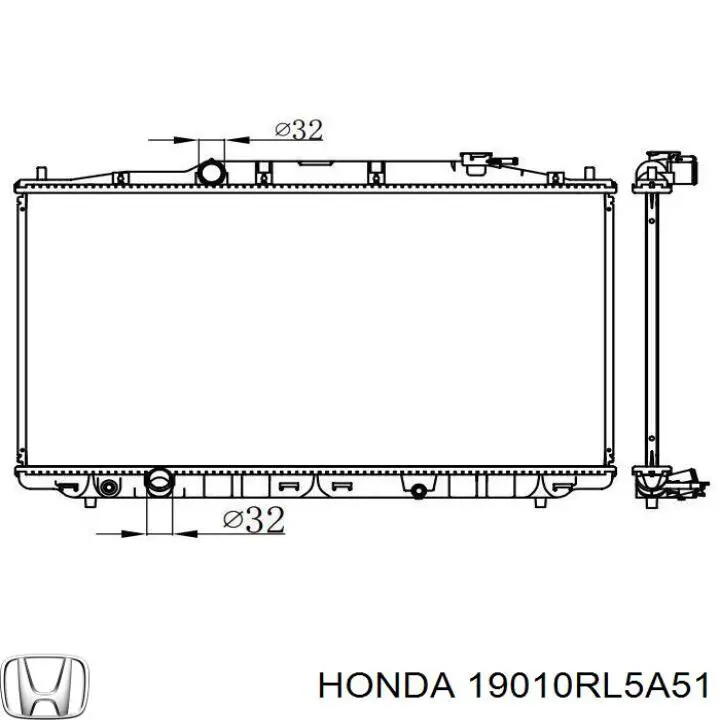 Радіатор основний Honda 19010RL5A51 ціна, від 126.69 USD
