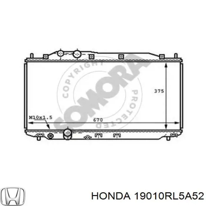 Радіатор основний Honda 19010RL5A52 ціна, від 134.26 USD