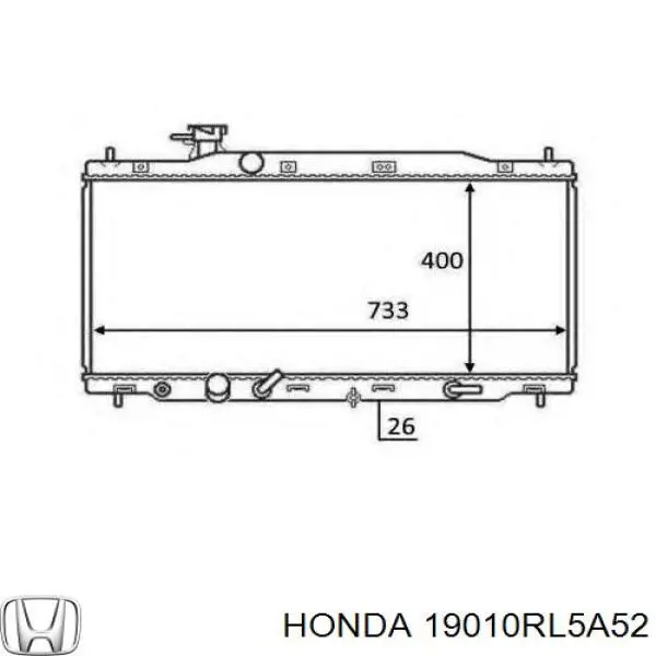 Радіатор охолодження Honda 19010RL5A52