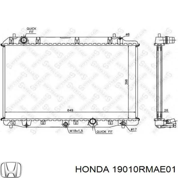 Радіатор основний Honda 19010RMAE01 ціна, від 143.67 USD