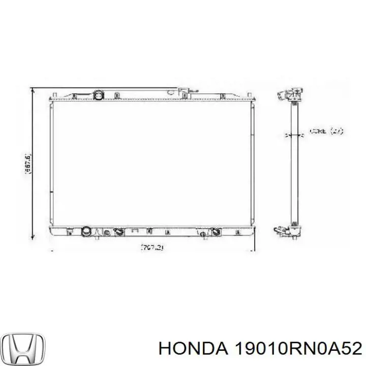 Радіатор основний Honda 19010RN0A52 ціна, від 120.22 USD