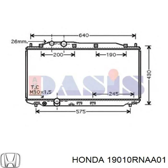 19010RNAA01 Honda радіатор охолодження двигуна