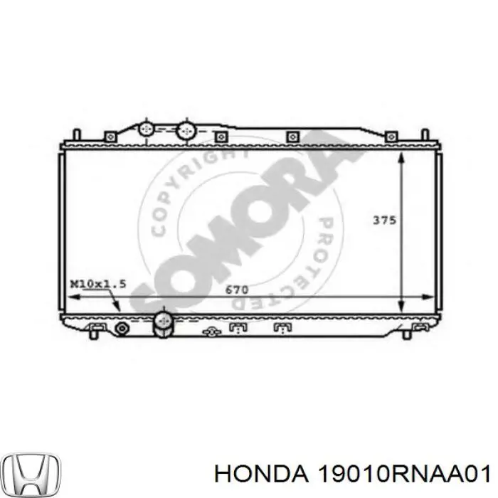 19010RNAA01 Honda Радіатор охолодження двигуна