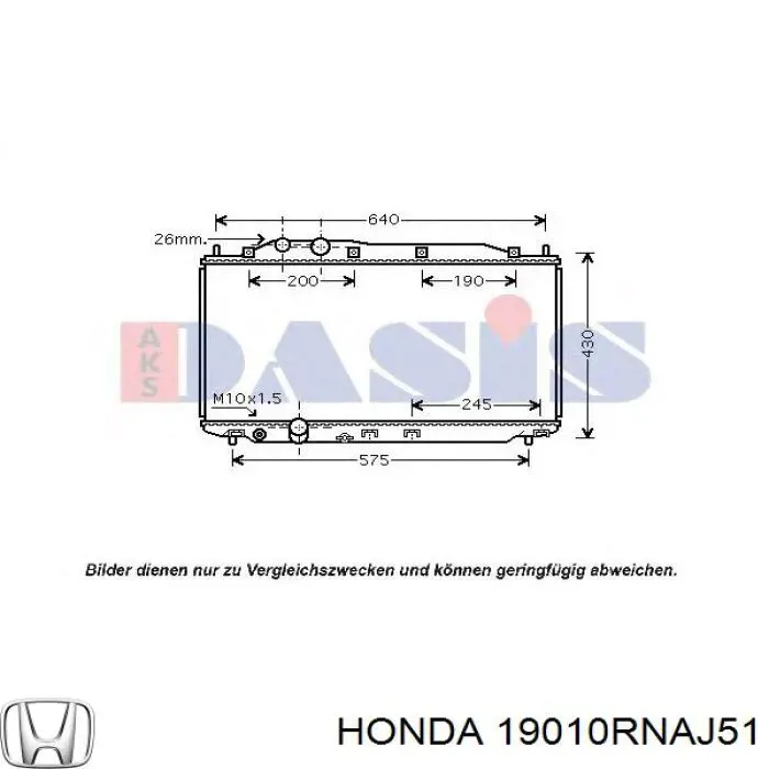 19010RNAJ51 Honda Радіатор охолодження двигуна