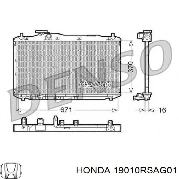 Купити 19010RSAG01 Honda Радіатор двигуна
