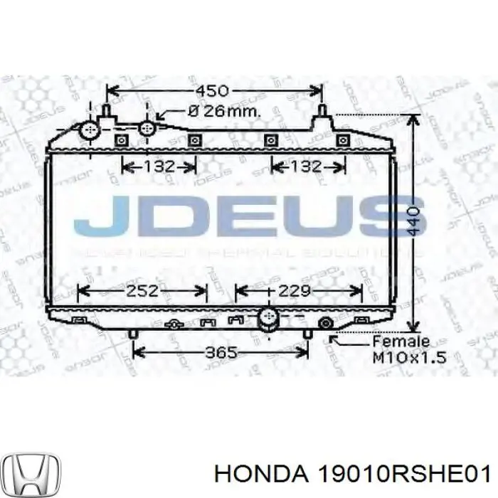 Купити 19010RSHE01 Honda Радіатор двигуна