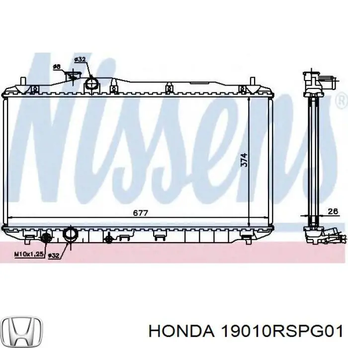Радіатор основний Honda 19010RSPG01 ціна, від 175.27 USD