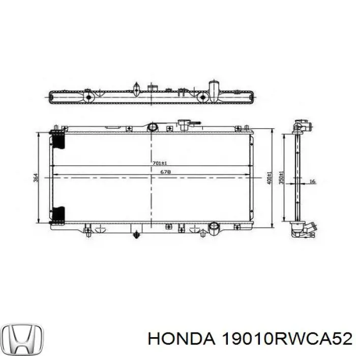 Радіатор основний Honda 19010RWCA52 ціна, від 191.96 USD