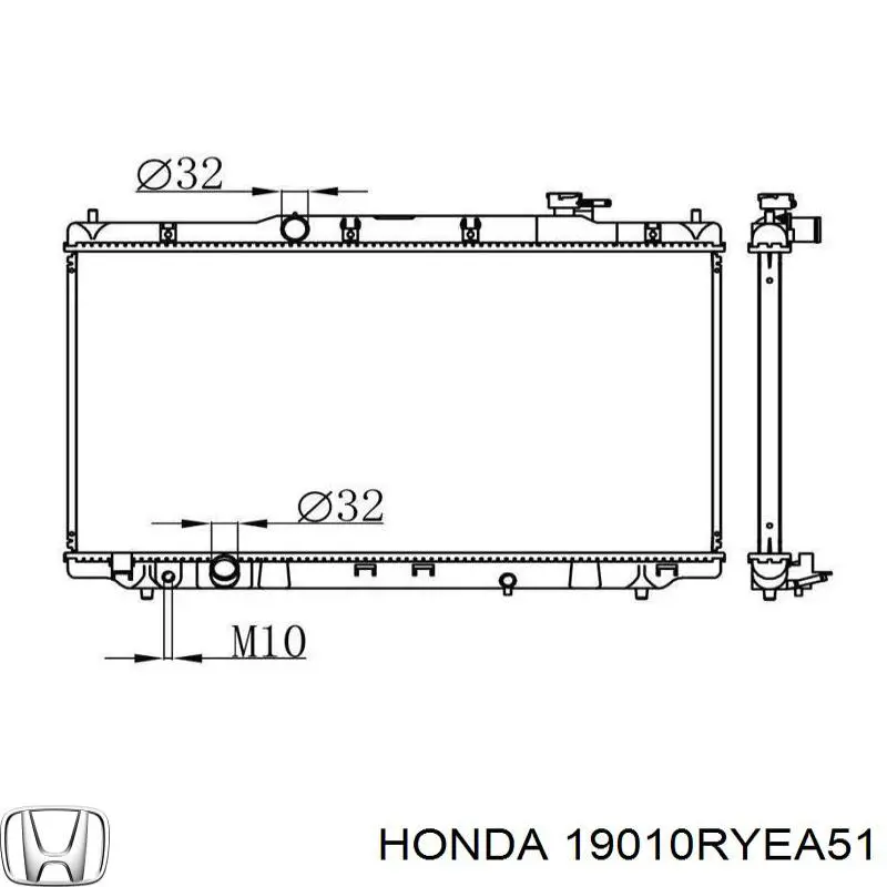 Радіатор основний Honda 19010RYEA51 ціна, від 126.39 USD