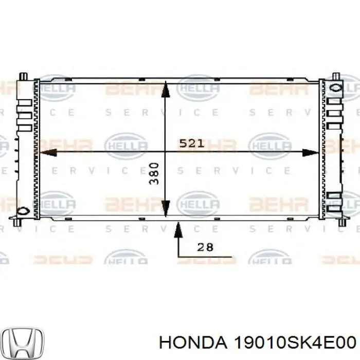 Радіатор основний Honda 19010SK4E00 ціна, від 65.32 USD