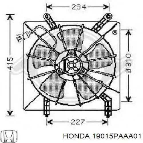 Дифузор радіатора охолодження, в зборі з двигуном і крильчаткою Honda 19015PAAA01 ціна, від 38.01 USD