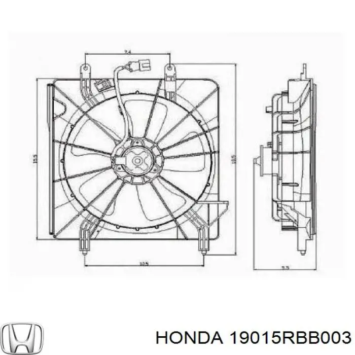 Купити 19015RBB003 Honda Облицювання рамки радіатора