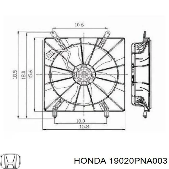 Вентилятор/крильчатка радіатора охолодження Honda 19020PNA003 ціна, від 19.69 USD