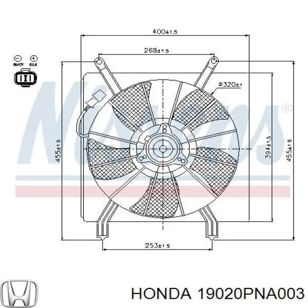 Купити 19020PNA003 Honda Вентилятор/крильчатка радіатора охолодження