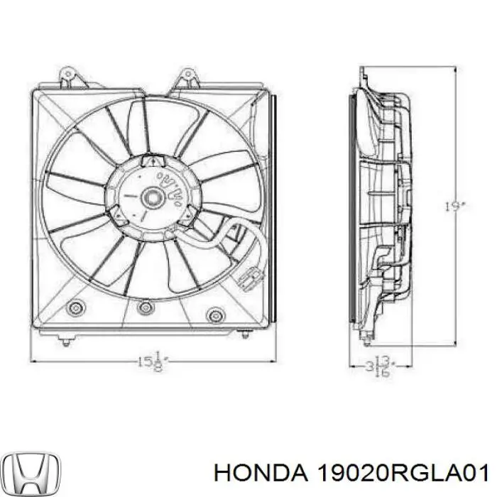 Купити 19020RGLA01 Honda Вентилятор/крильчатка радіатора охолодження