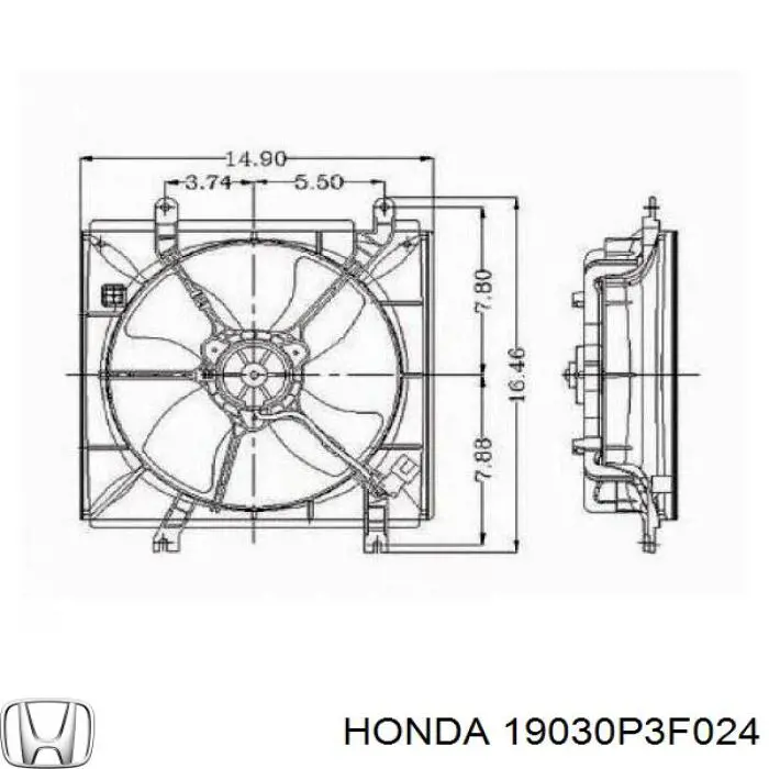 19030P3F024 Honda двигун вентилятора системи охолодження