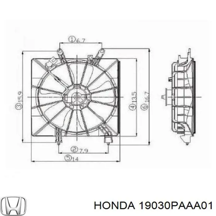 Купити 19030PAAA01 Honda Двигун вентилятора системи охолодження