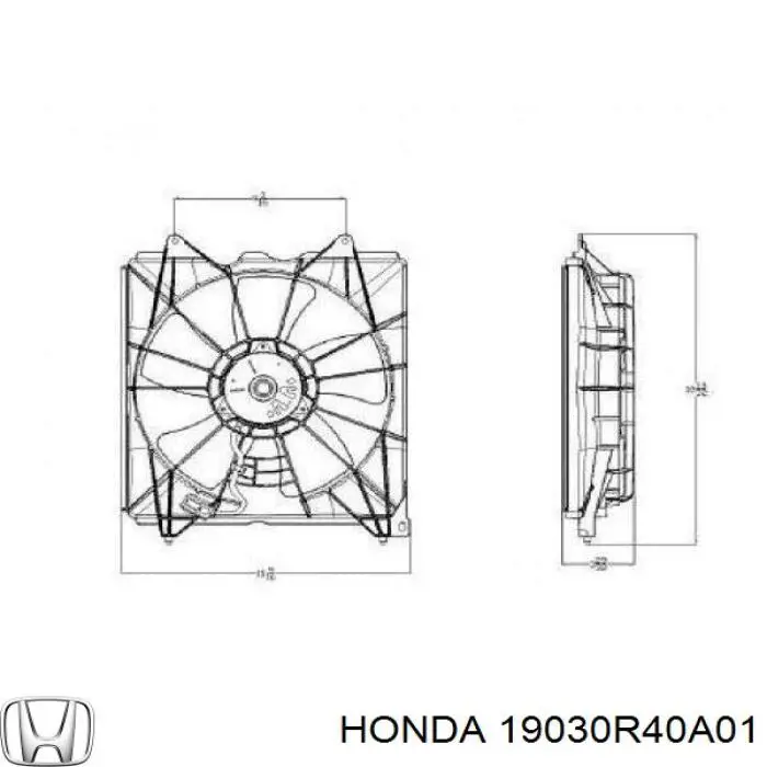 Купити 19030R40A01 Honda Двигун вентилятора системи охолодження, лівий