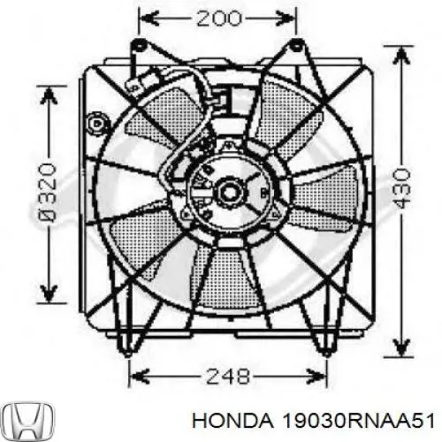 Купити 19030RNAA51 Honda Вентилятор/крильчатка радіатора охолодження