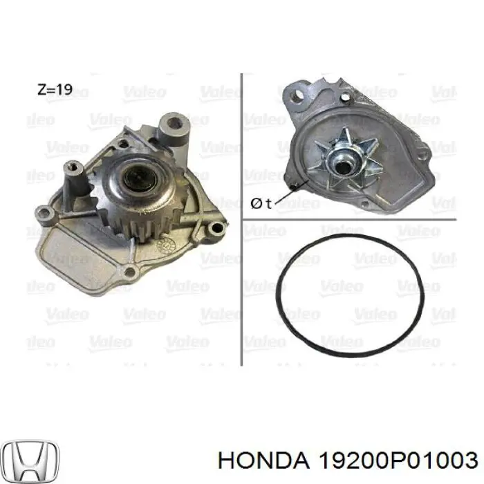 Помпа охолодження Honda 19200P01003 ціна, від 21.04 USD
