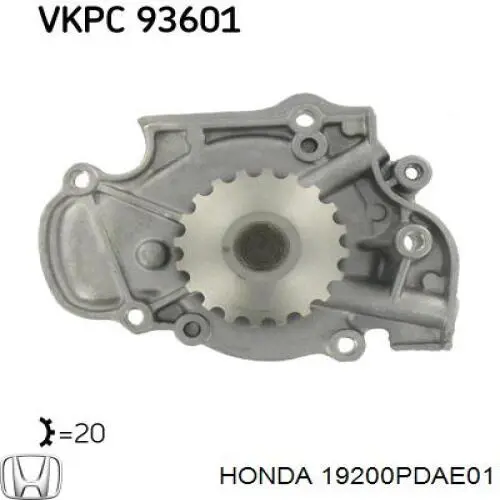 Помпа охолодження Honda 19200PDAE01 ціна, від 32.62 USD