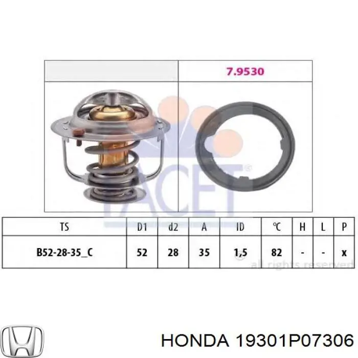 19301P07306 Honda термостат