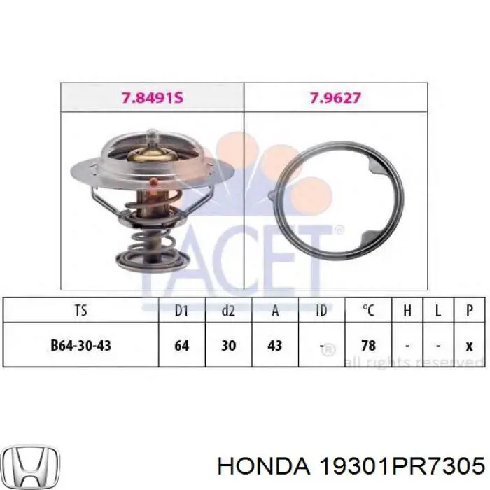 19301PR7305 Honda термостат