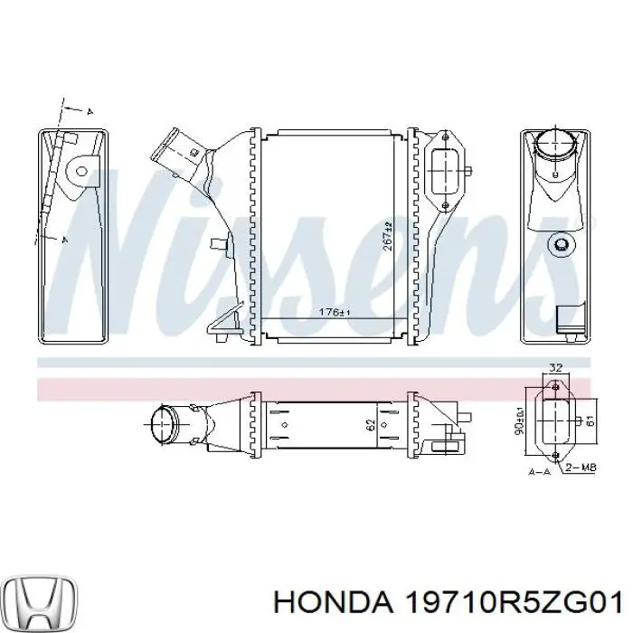 Інтеркулер 19710R5ZG01 Honda