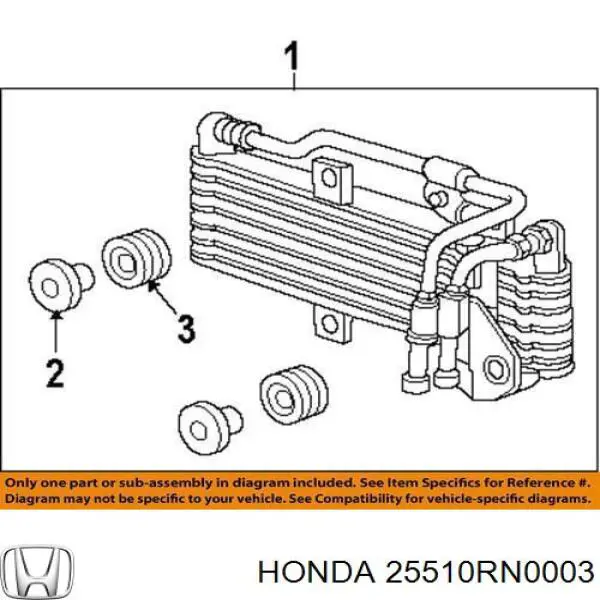 Радіатор охолодження, АКПП Honda 25510RN0003 ціна, від 140.61 USD