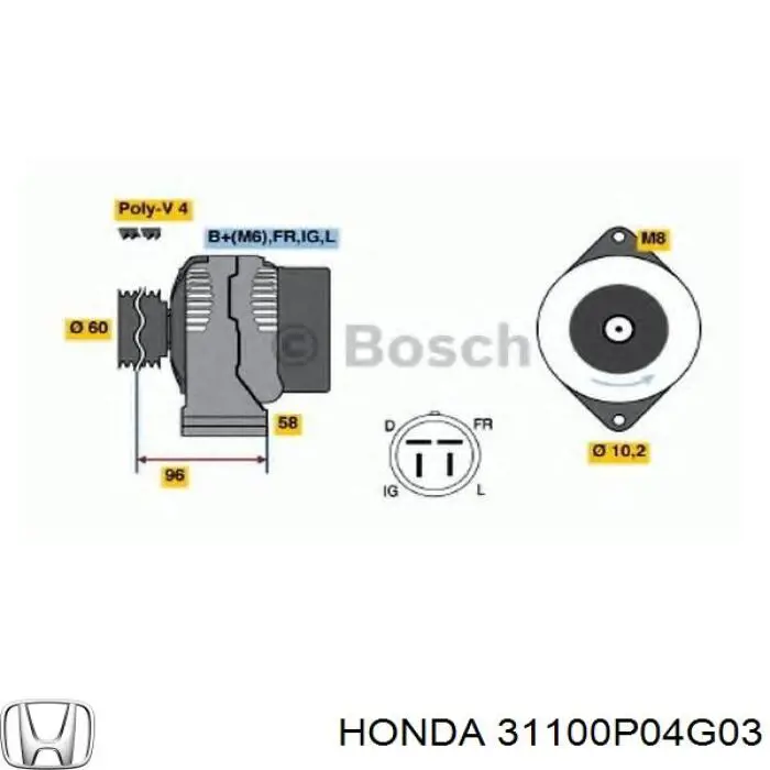 Купити 31100P04G03 Honda Генератор