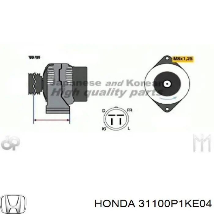 Генератор 31100P1KE04 Honda