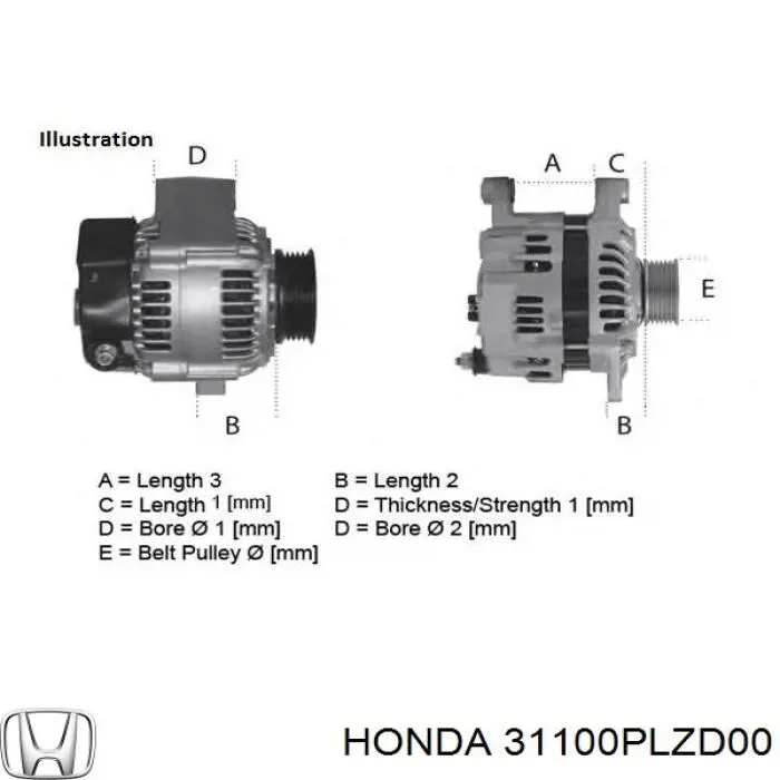 Генератор 31100PLZD00 Honda