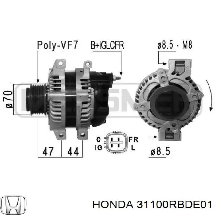 Генератор 31100RBDE01 Honda