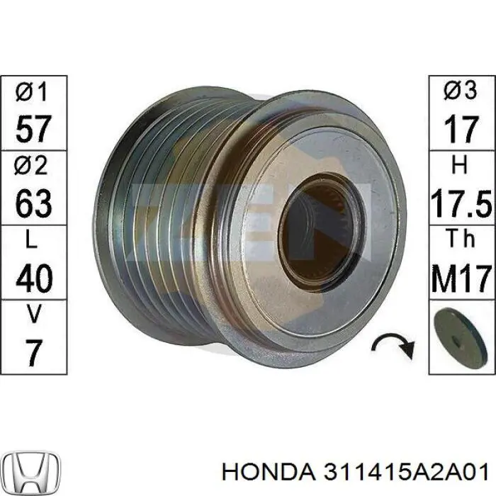 311415A2A01 Honda Обгонна муфта генератора