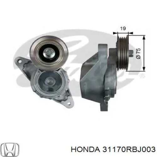 Натягувач приводного ременя Honda 31170RBJ003 ціна, від 255.87 USD