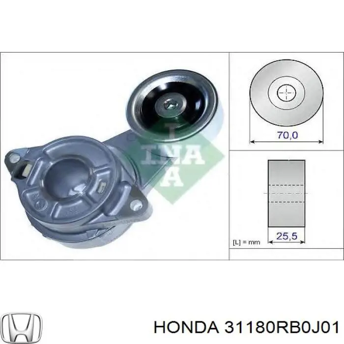 Купити 31180RB0J01 Honda Натяжний ролик