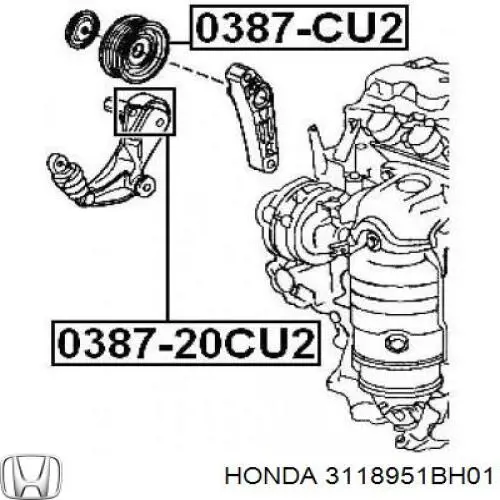 Натяжний ролик Honda 3118951BH02 ціна, від 25.61 USD