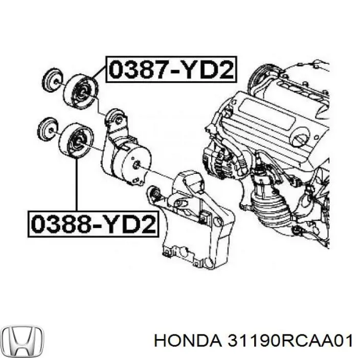 31190RCAA01 Honda Ролик приводного ременя, паразитний